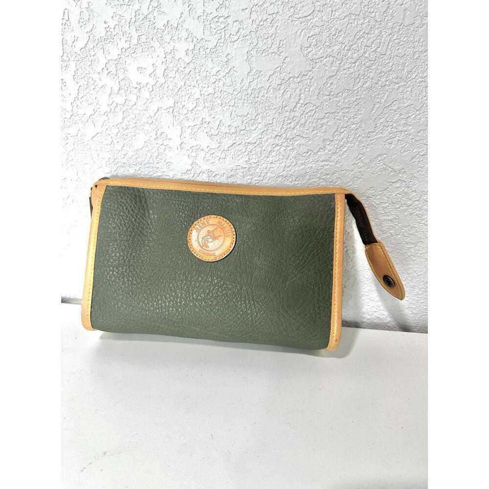 Remy Martin Cognac Green and Brown Leather Zip Up Small Bag - Picture 5 of 10